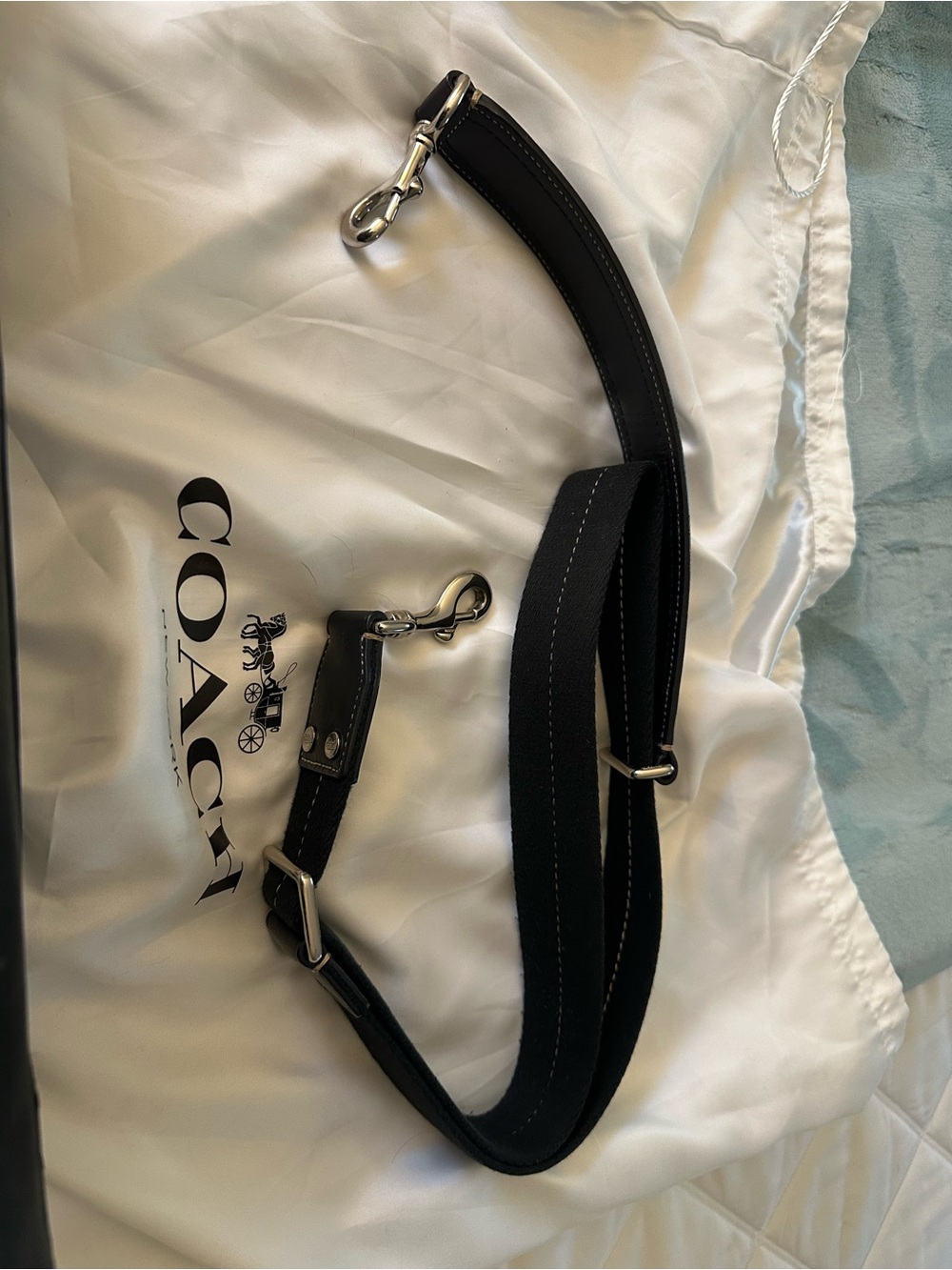 Coach Black Leather Messenger with Silver Buckle Accents - Picture 8 of 8